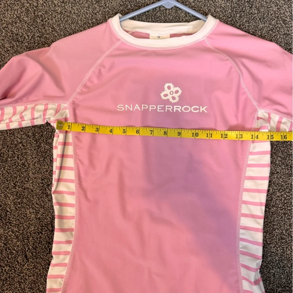 Snapper Rock Pink and White Rash Guard Size Kids 14